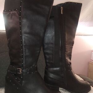 No. 6 Black Studded Combat Boots